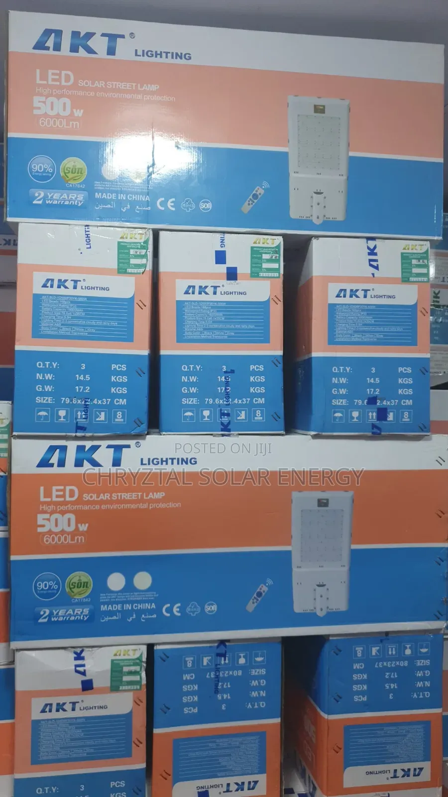 Original 500watts Akt Solar Street Light With Remote Control Kits