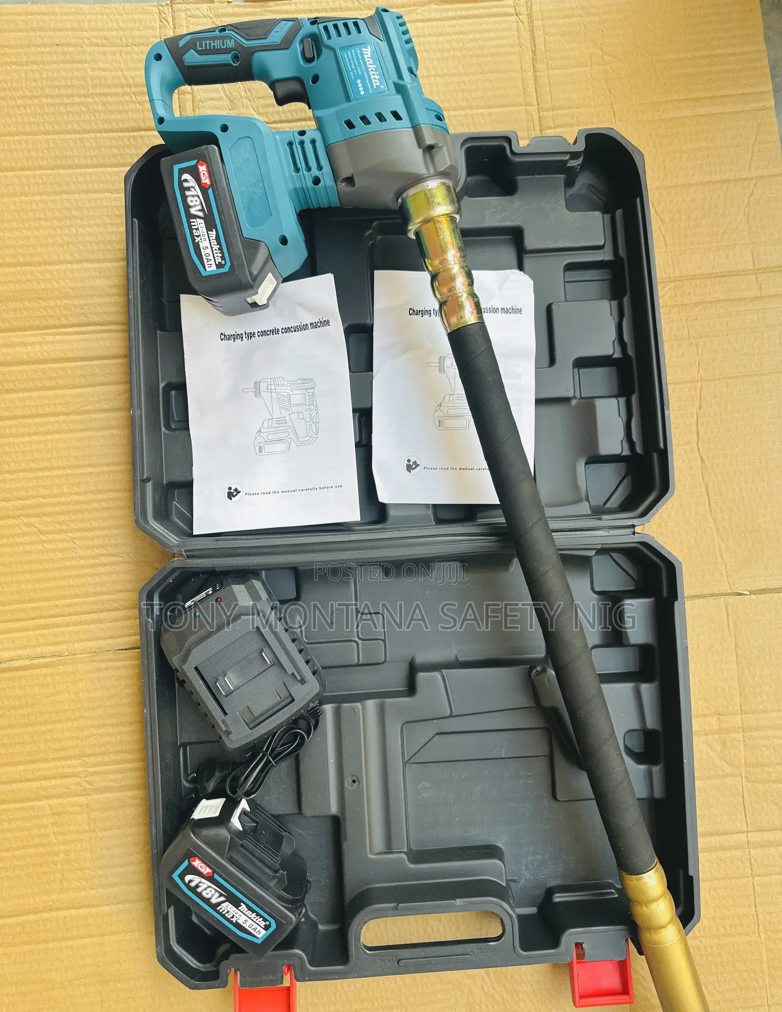 Cordless Concrete Vibrator Kit - Poker Vibrator With 2 Batteries