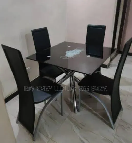 4 Seater Glass Top Dining Set