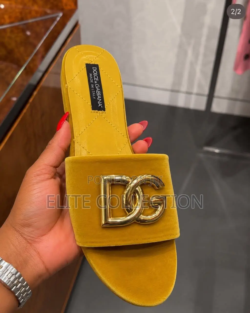 Luxe D G Slippers Yellow, Wine Red, Nude Size Range: 37-38-39-40-41-42