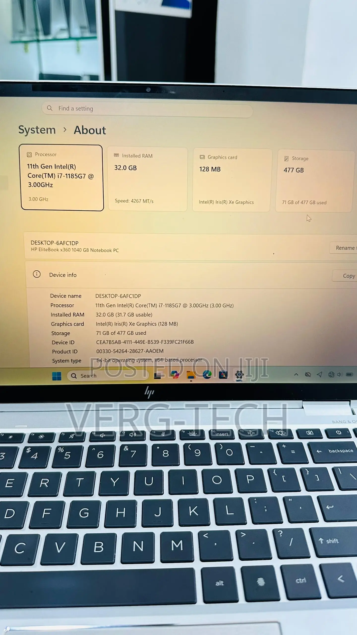 Laptop HP EliteBook x360 1040 G7 32GB Intel Core i7 SSD 512GB