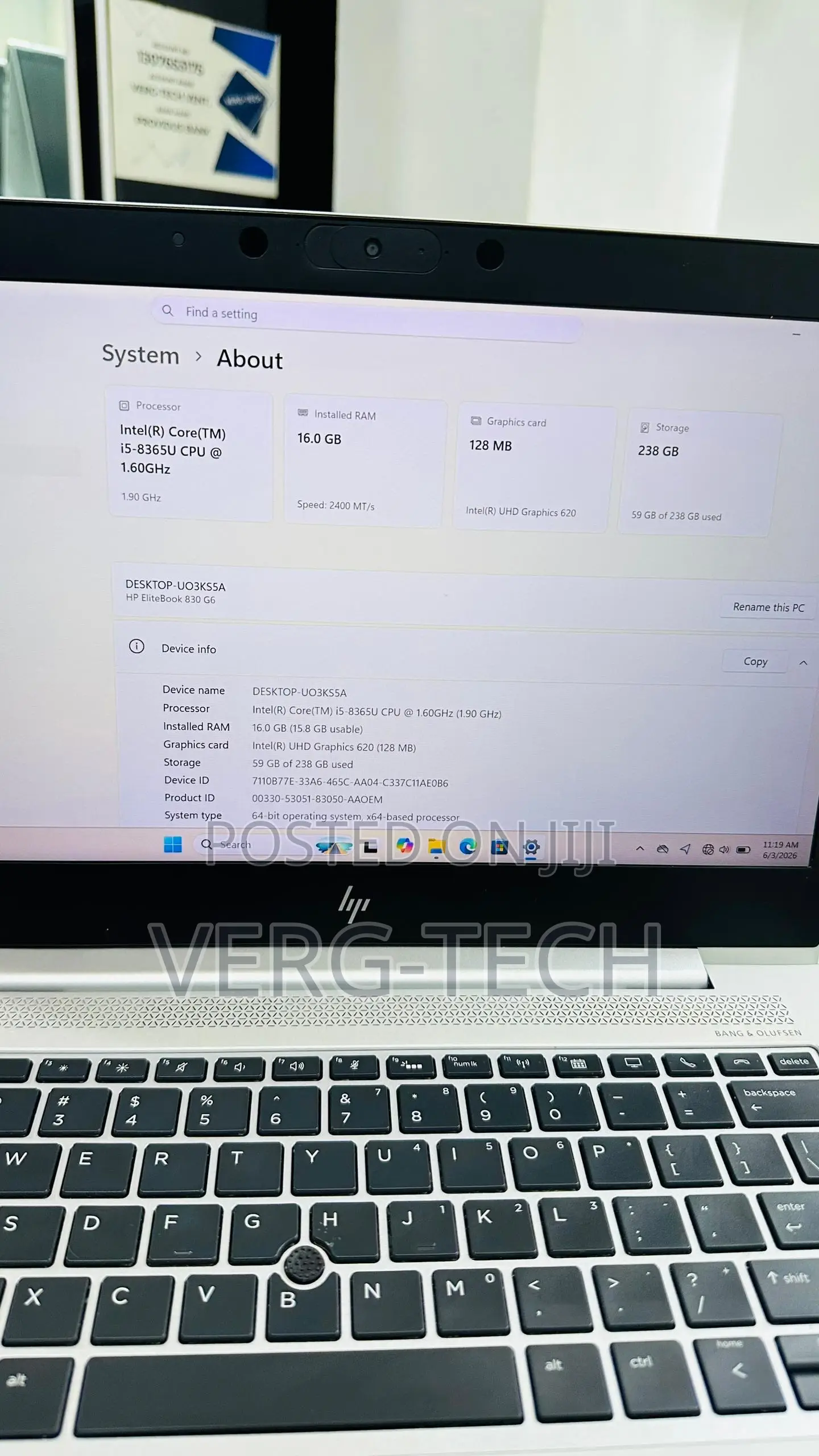 Laptop HP EliteBook 830 G6 8GB Intel Core i5 SSD 256GB