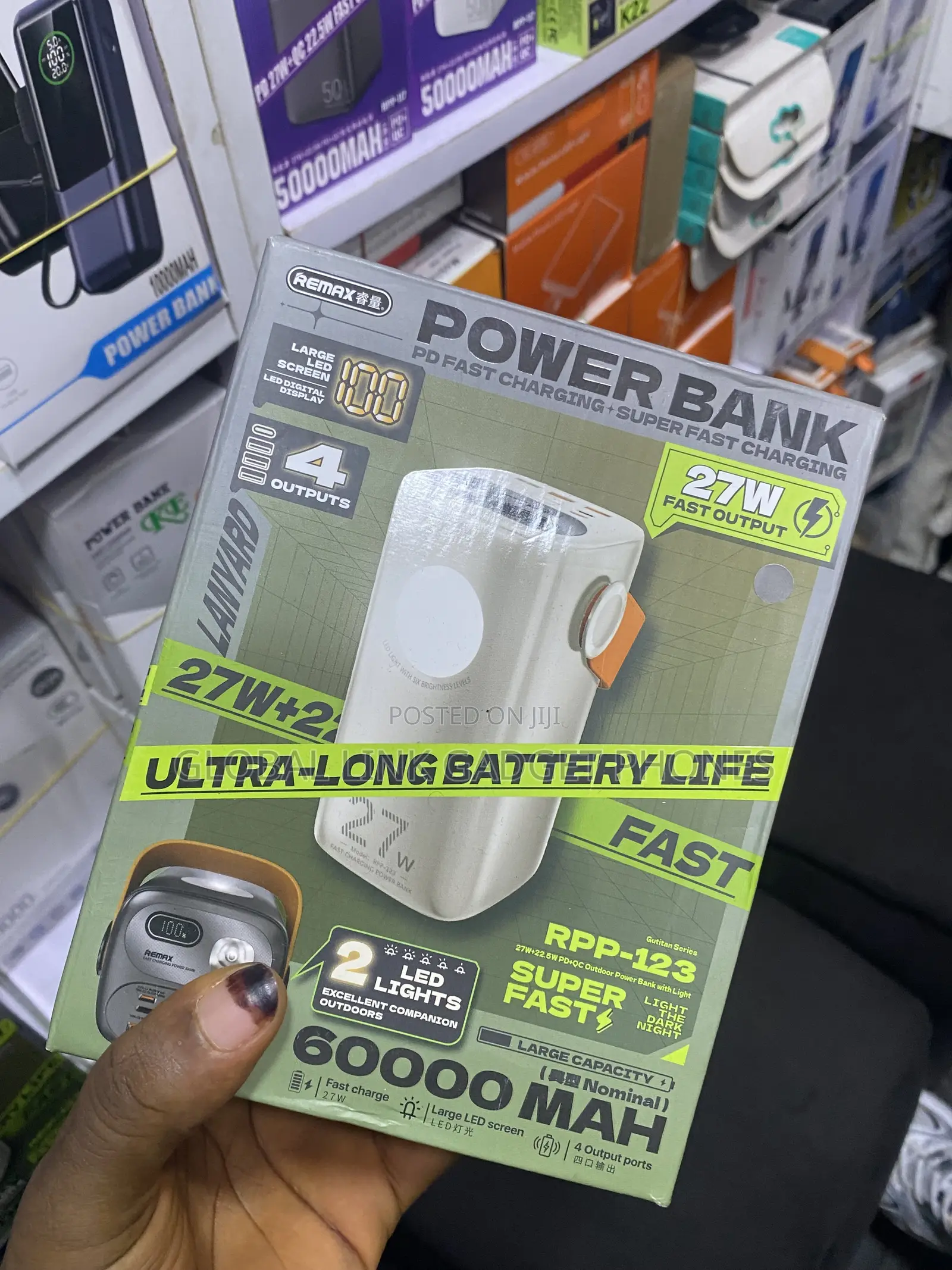 Remax Super Fast Charging Powerbank White - RPP 123 - 60000mah