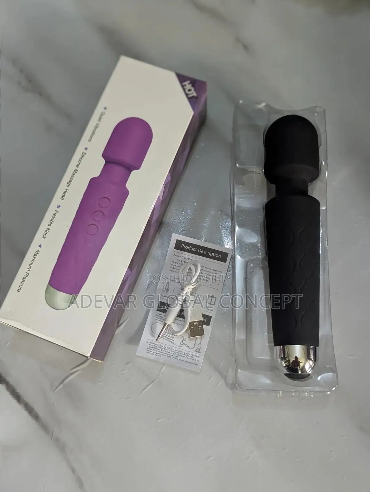 20 Mode Rechargeable Magic Wand Vibrator Sex Toy for Women