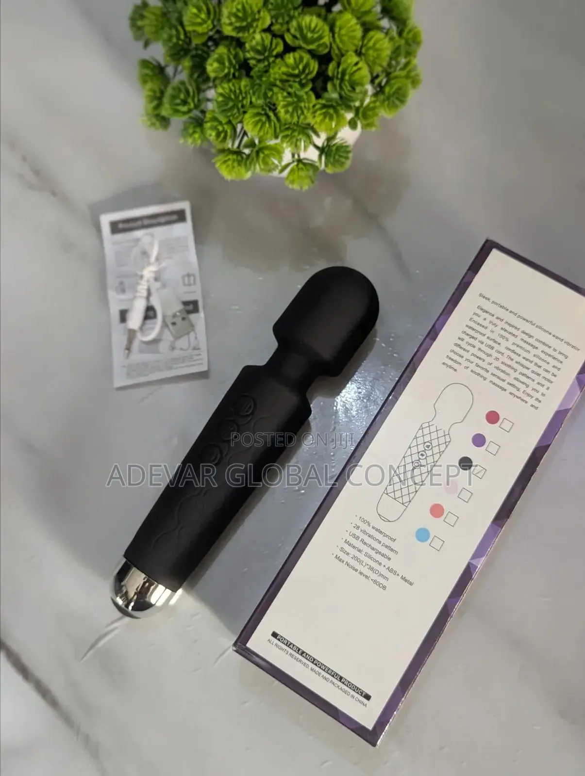 20 Mode Rechargeable Magic Wand Vibrator Sex Toy for Women