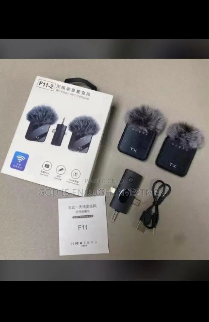 F11-2 Content Wireles 2 In 1 Mic With Noise Cancellation 3in1 Conector
