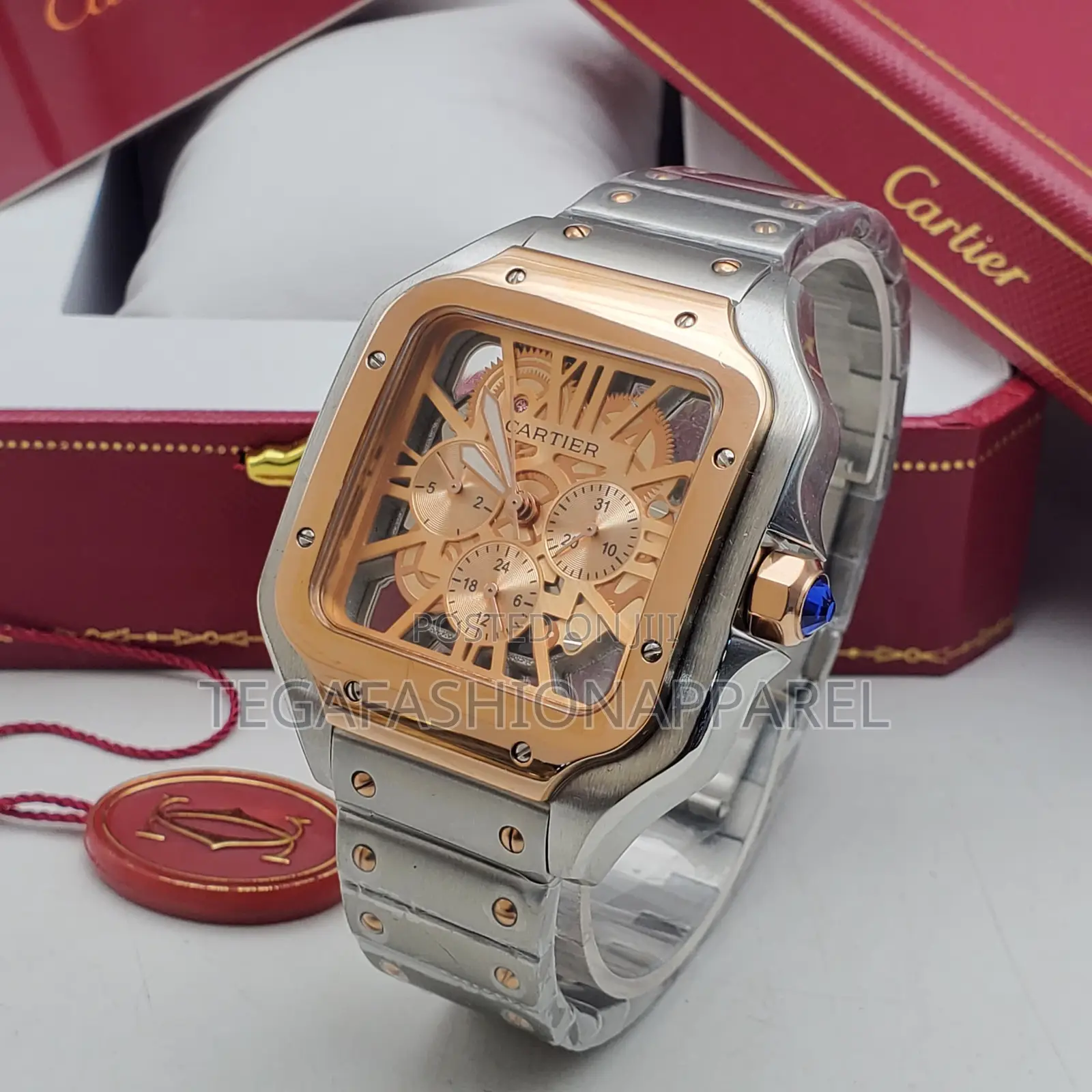 High Quality Cartier Santos Chronographs Skeleton Face Watch