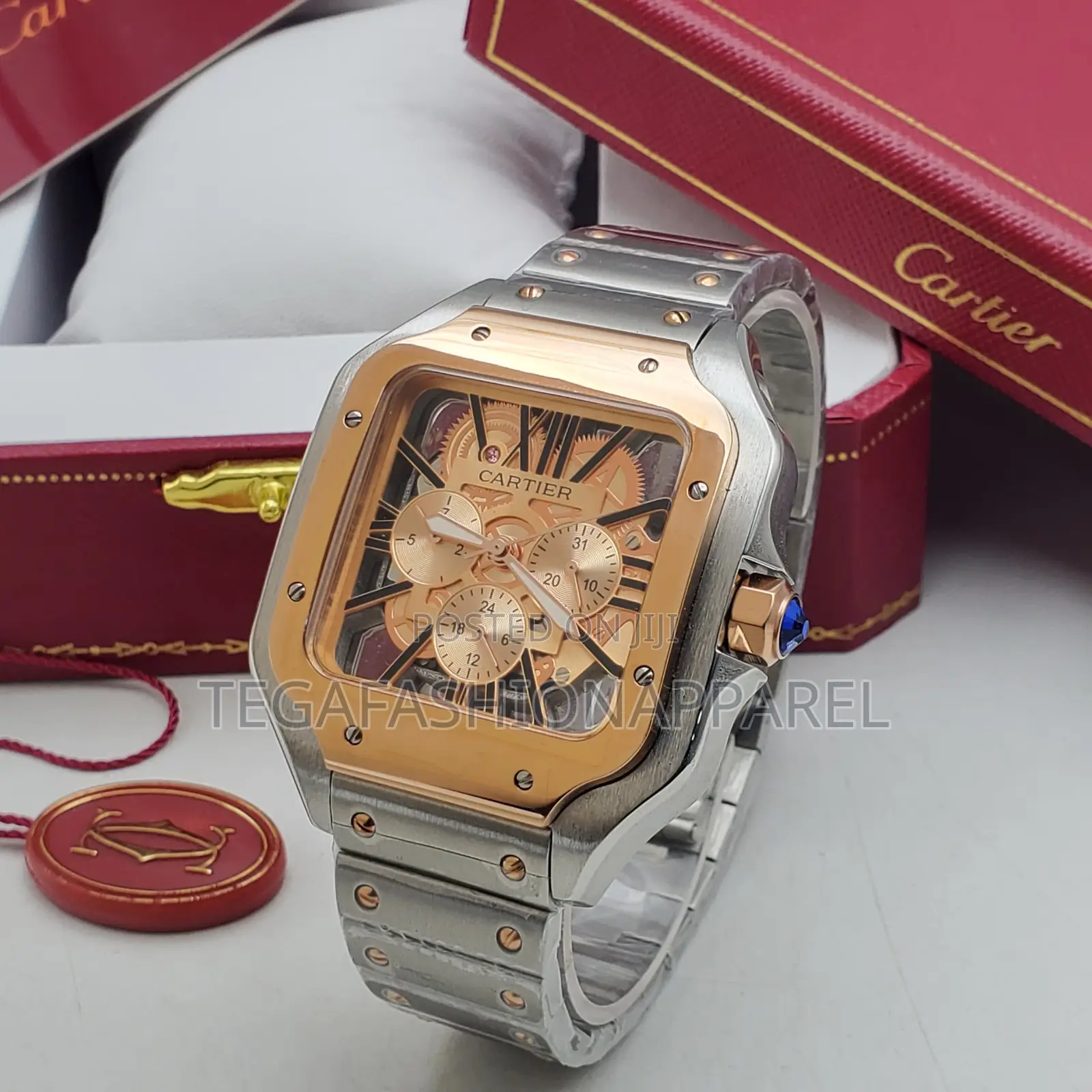 High Quality Cartier Santos Chronographs Skeleton Face Watch