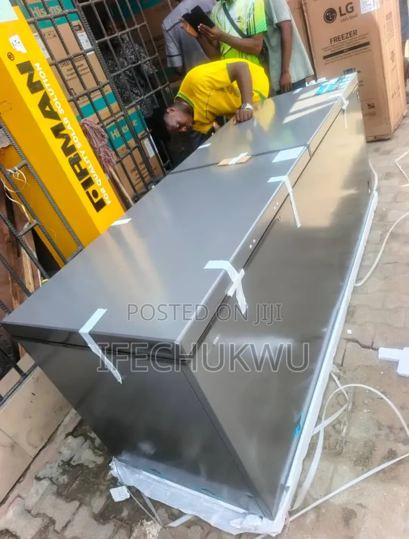 Original Hisense 850litters Chest Freezer 2 Doors Silver Color Etc.