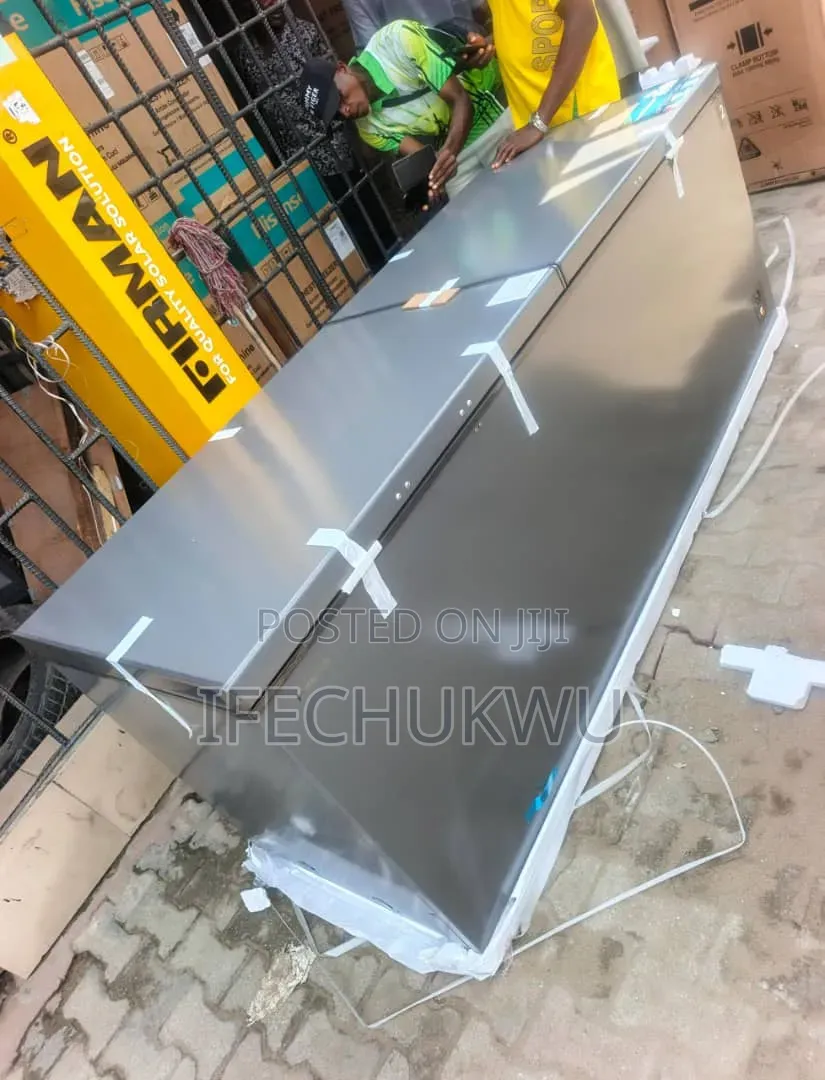 Original Hisense 850litters Chest Freezer 2 Doors Silver Color Etc.