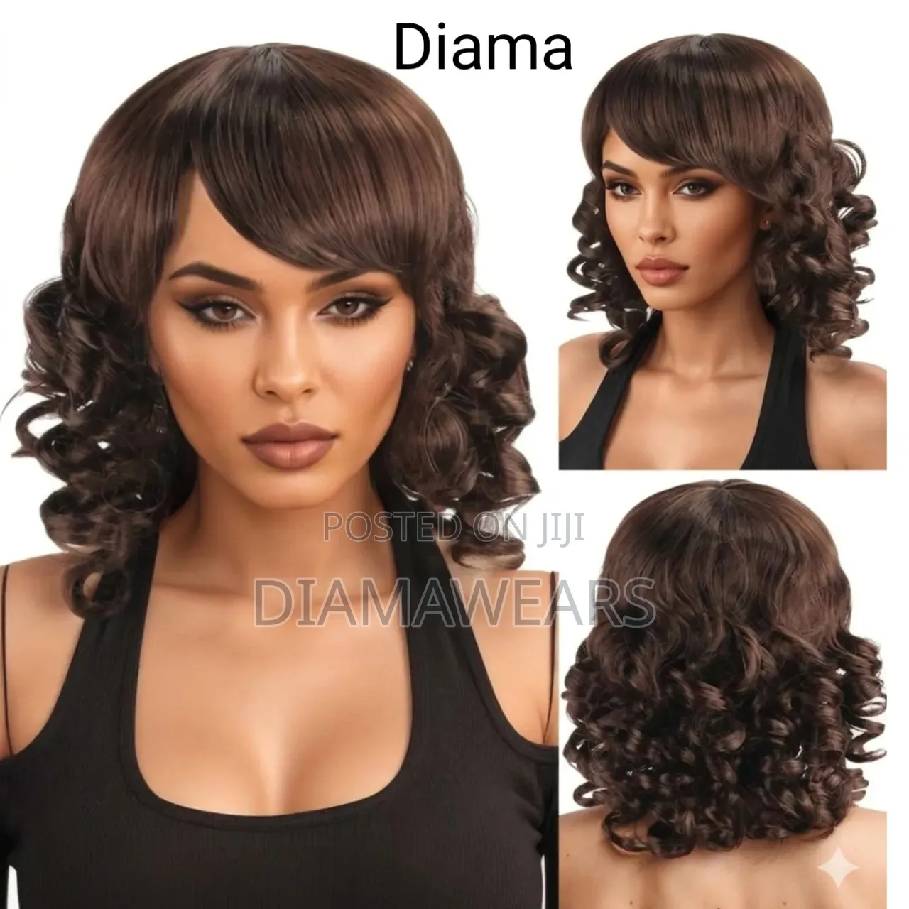 Fringe Bouncy Brown 100 % Human Hair