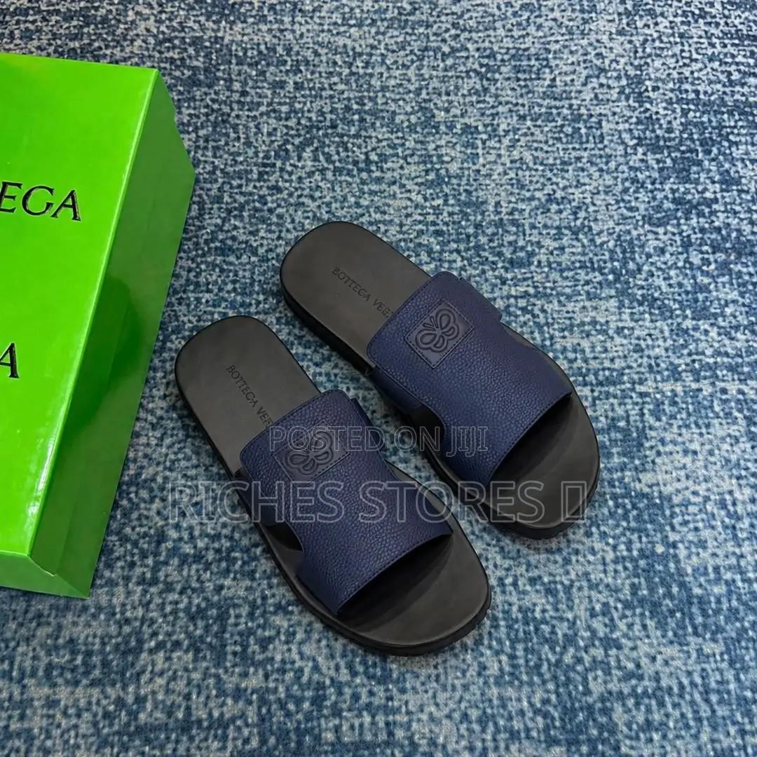 Bottega Veneta Leather Slide Sandals.