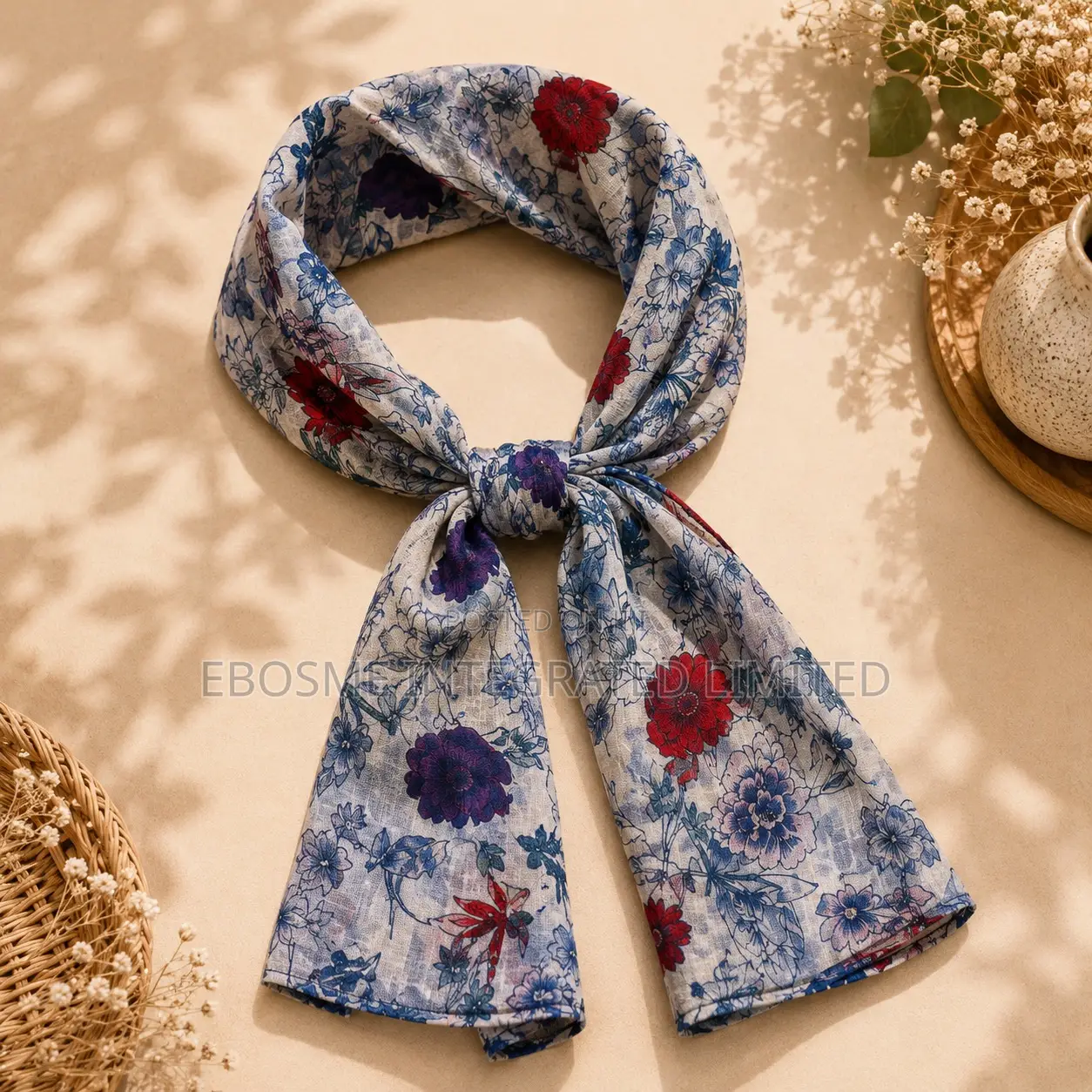 Elegant Cotton Stole/Head Scarf Designed 50cm X 190