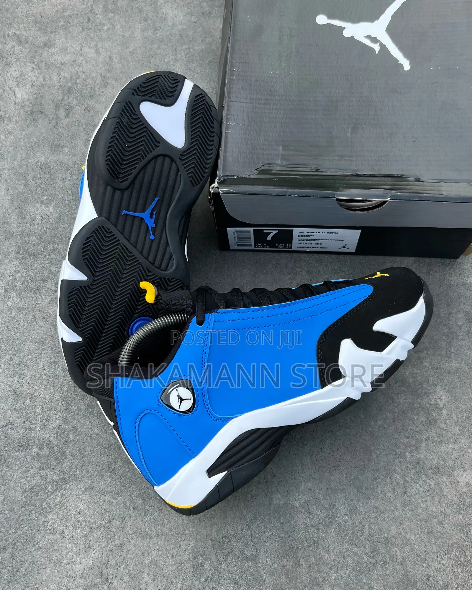 Original Air Jordan Blue and Black Highest Quality