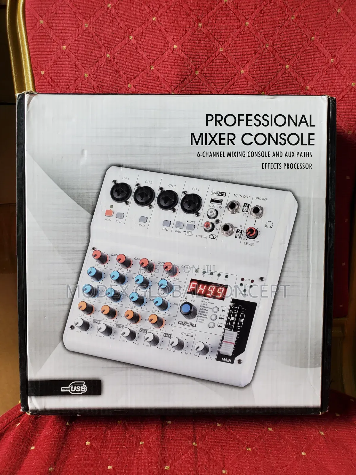 Gx-06 6-Channel Portable Audio Mixer Console.