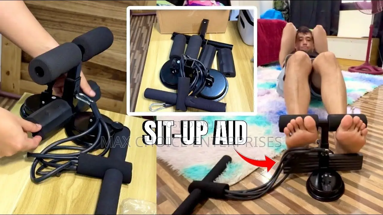 Suction 3 Cup Sit Up Bar With 6 Rope Also With Color Box