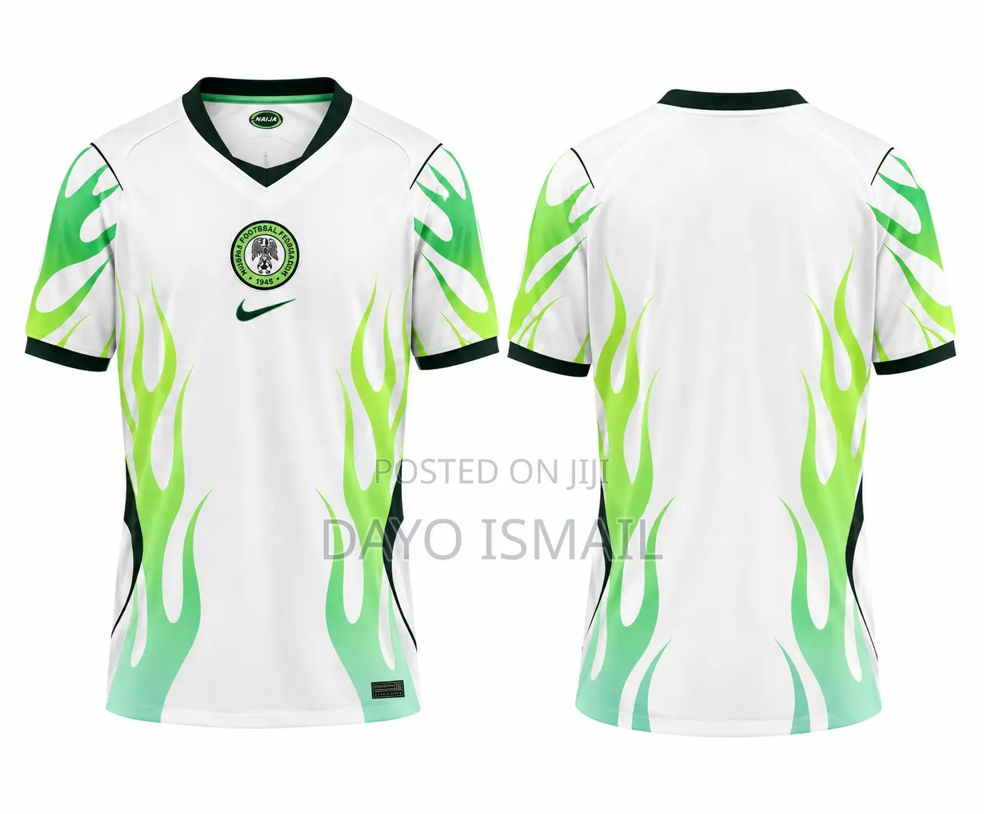 Nigeria Super Eagles Flame Edition Jersey – White Green