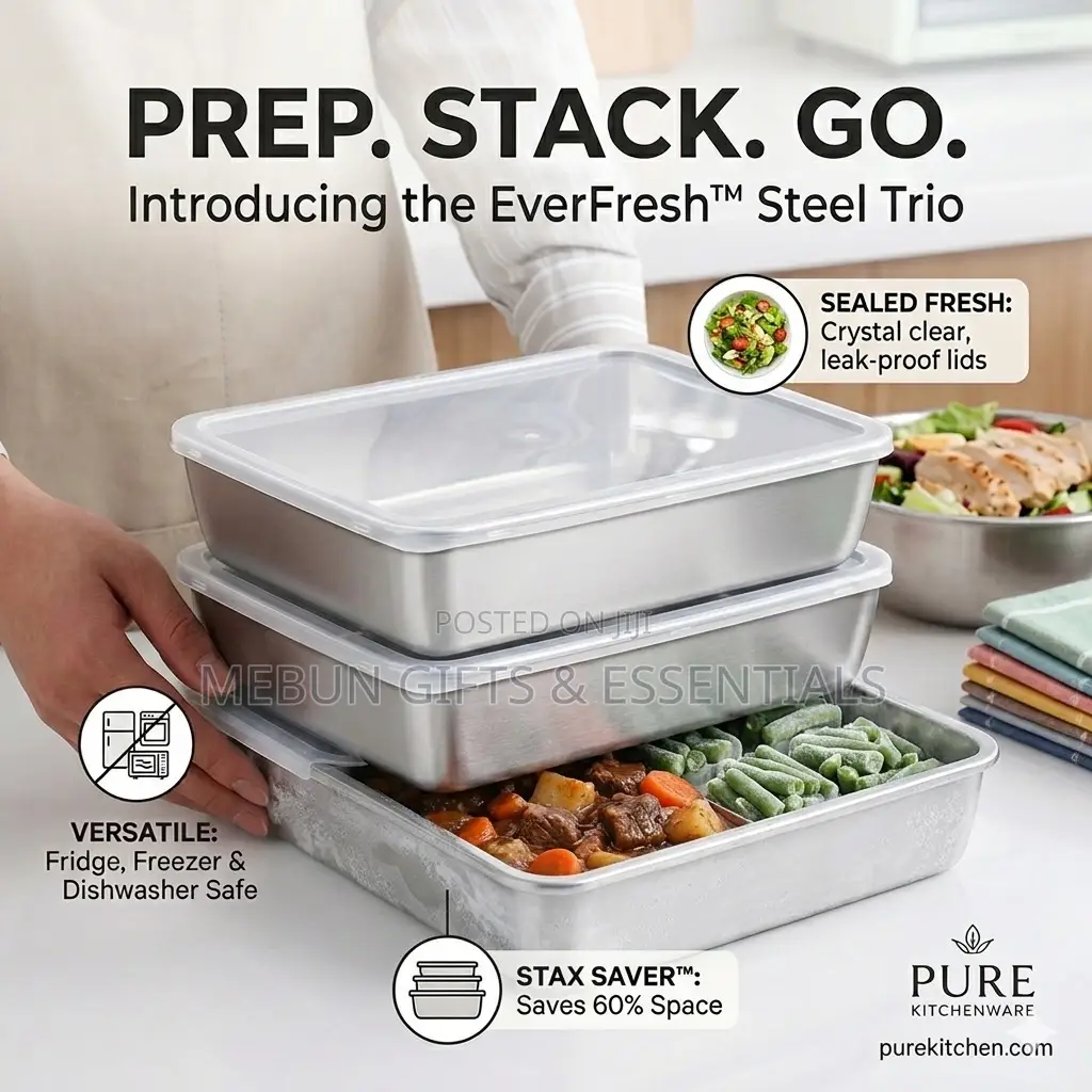 3pcs Stainless Food Storage Container