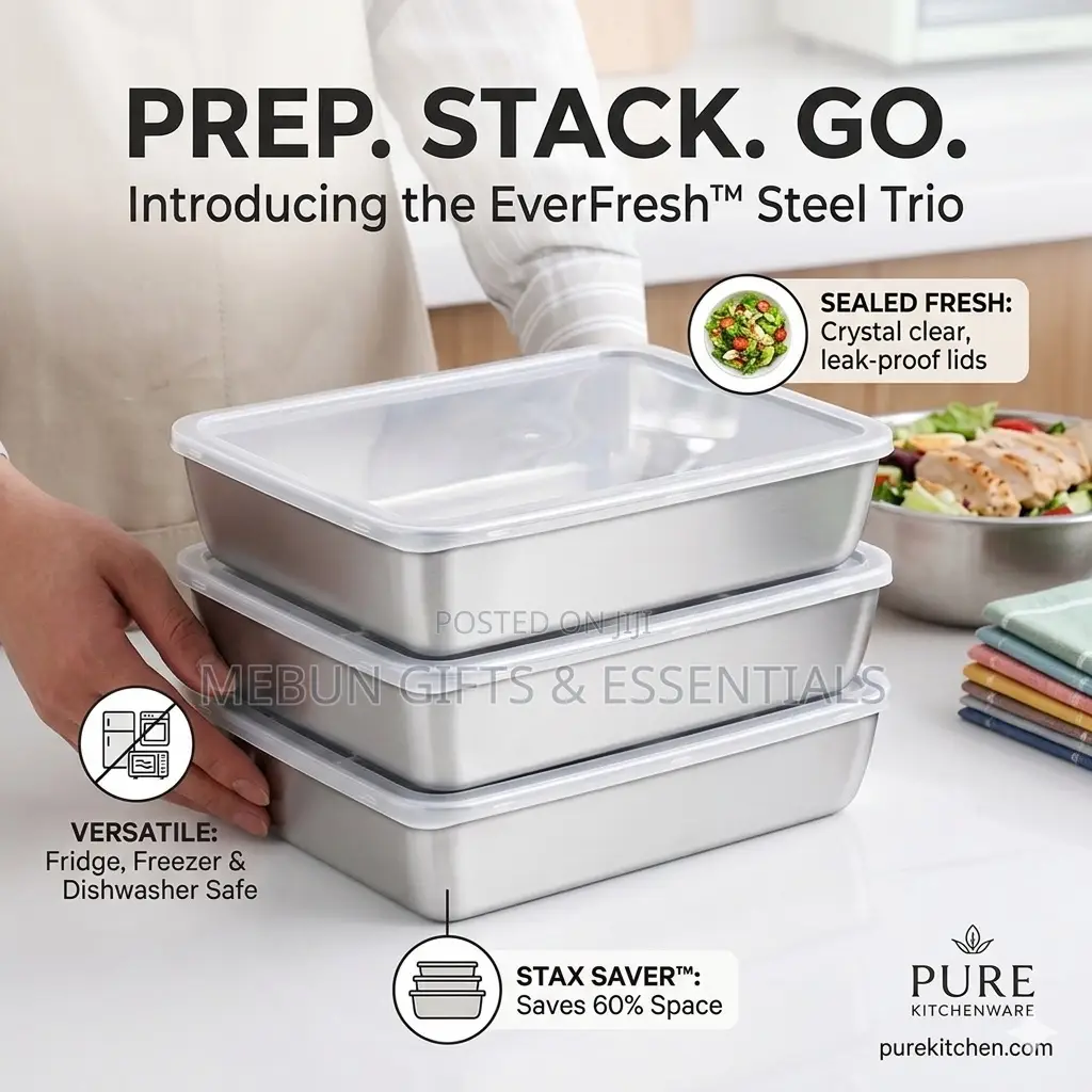 3pcs Stainless Food Storage Container