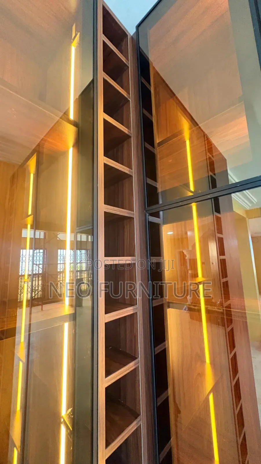 L Shaped Glass Door Wardrobe