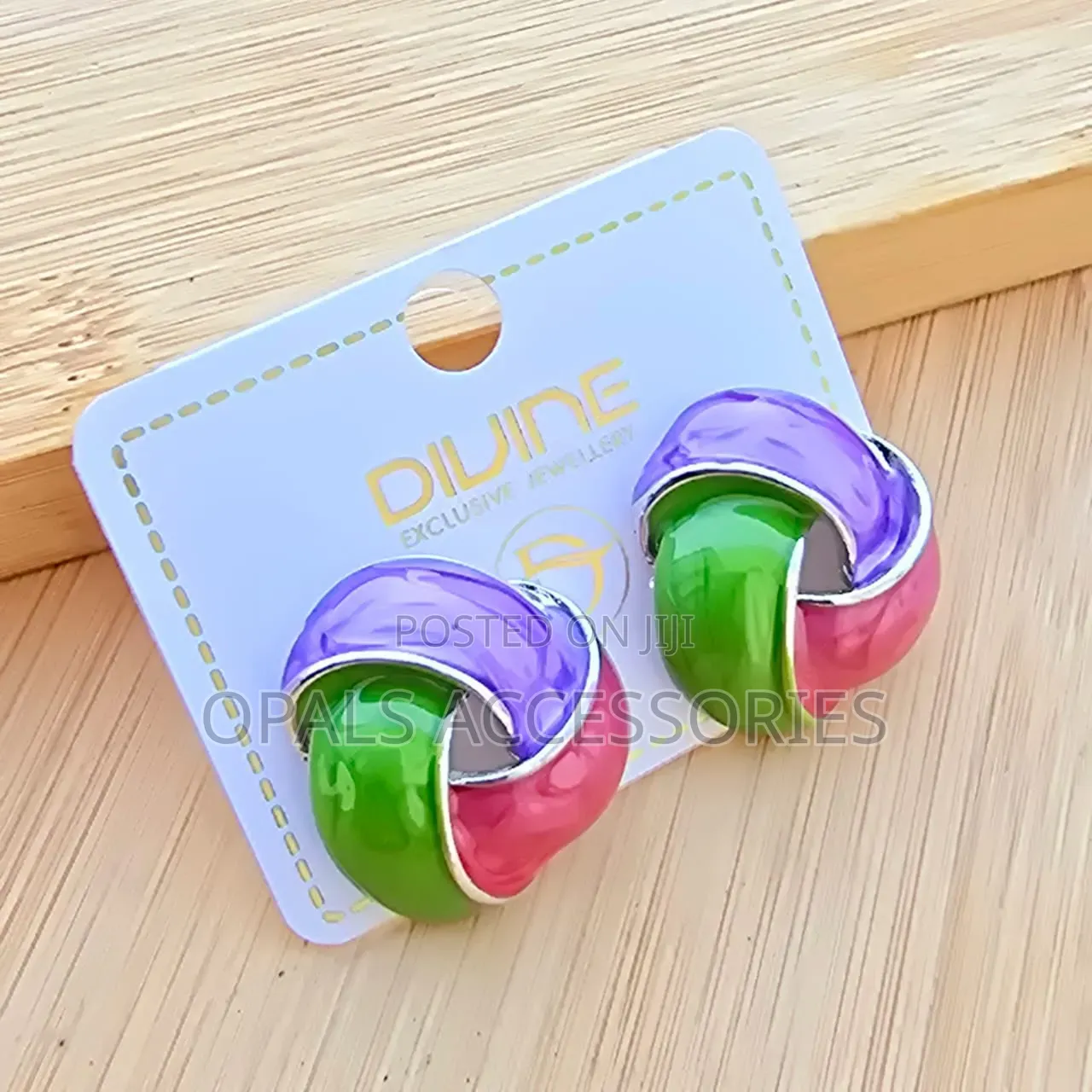 Retro Multi-Color Swirl Knot Enamel Tricolor Stud Earrings