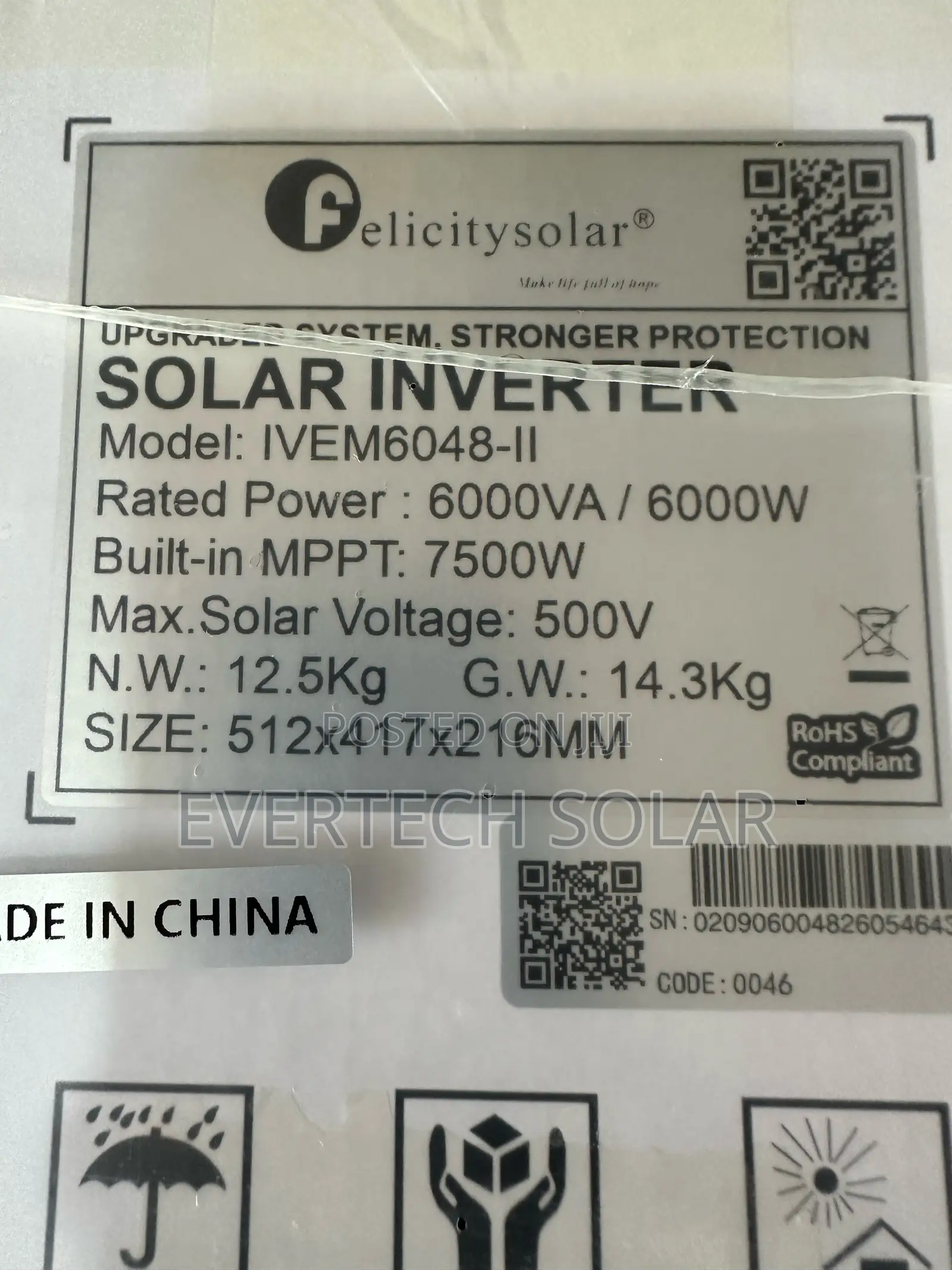 6kva Ivem 48v Felicity High Efficiency Inverter System