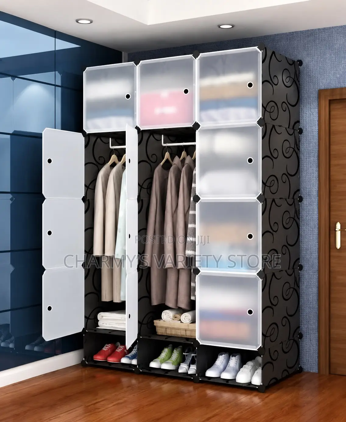 3 Petition Luxury Detachable Plastic/Steel Wardrobe