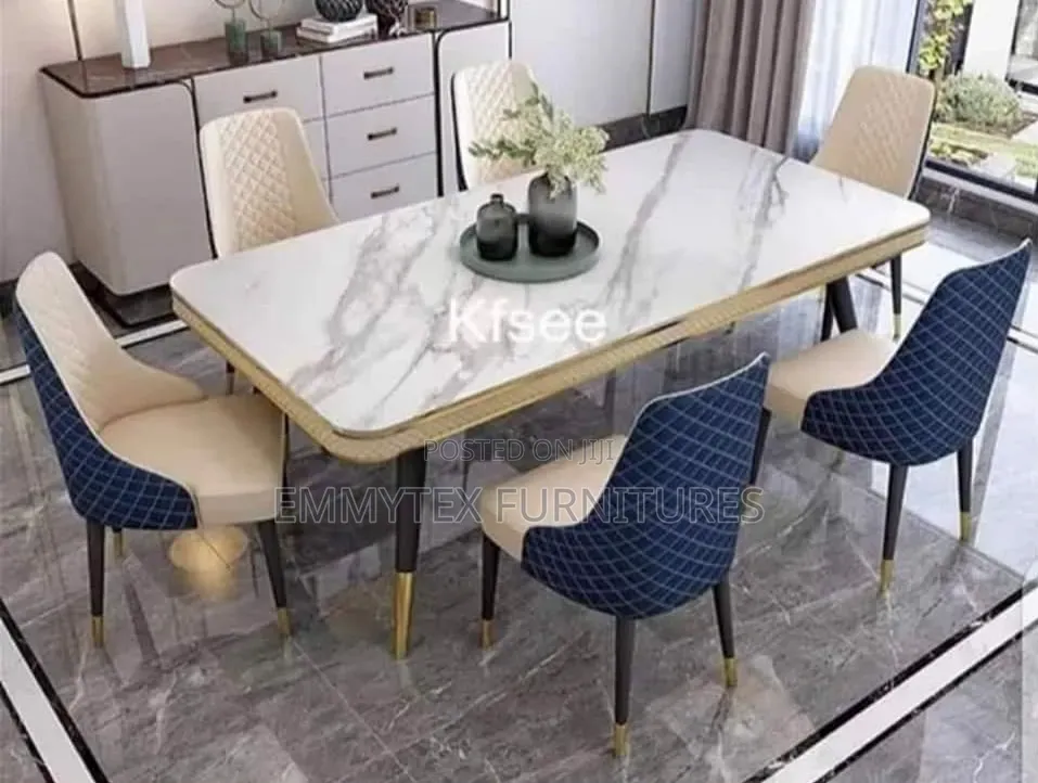 6 Seater Pin Leg Dinning Table