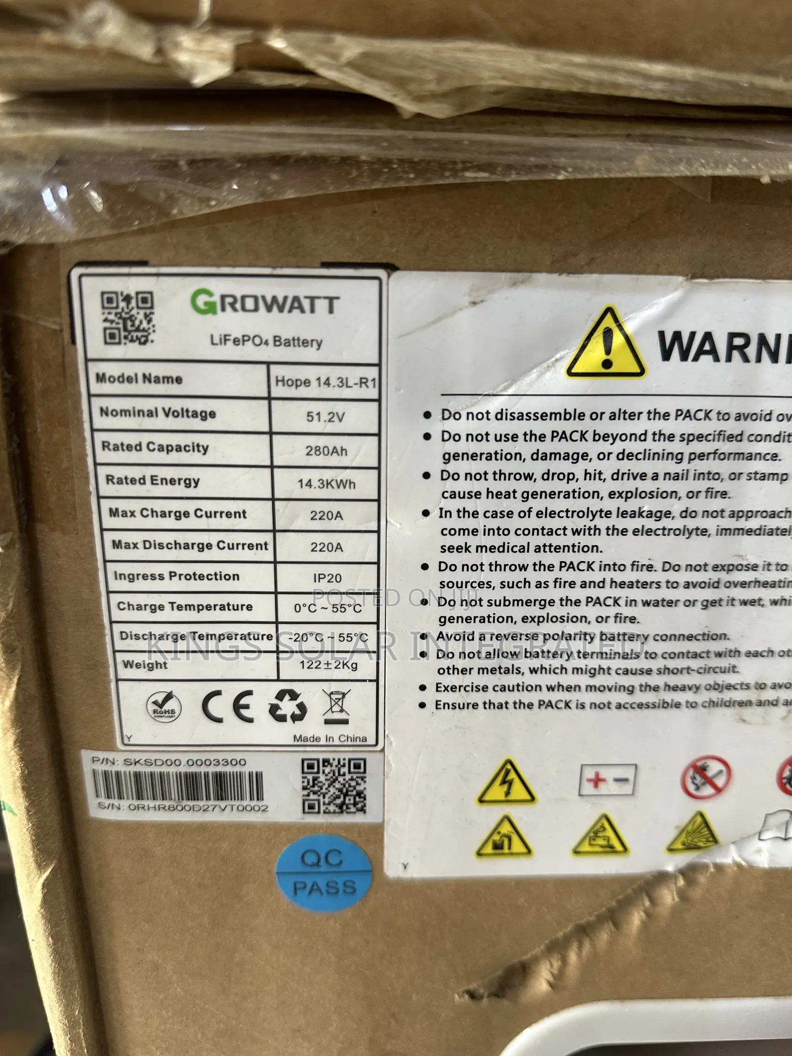 Growatt Ion Lithium Battery