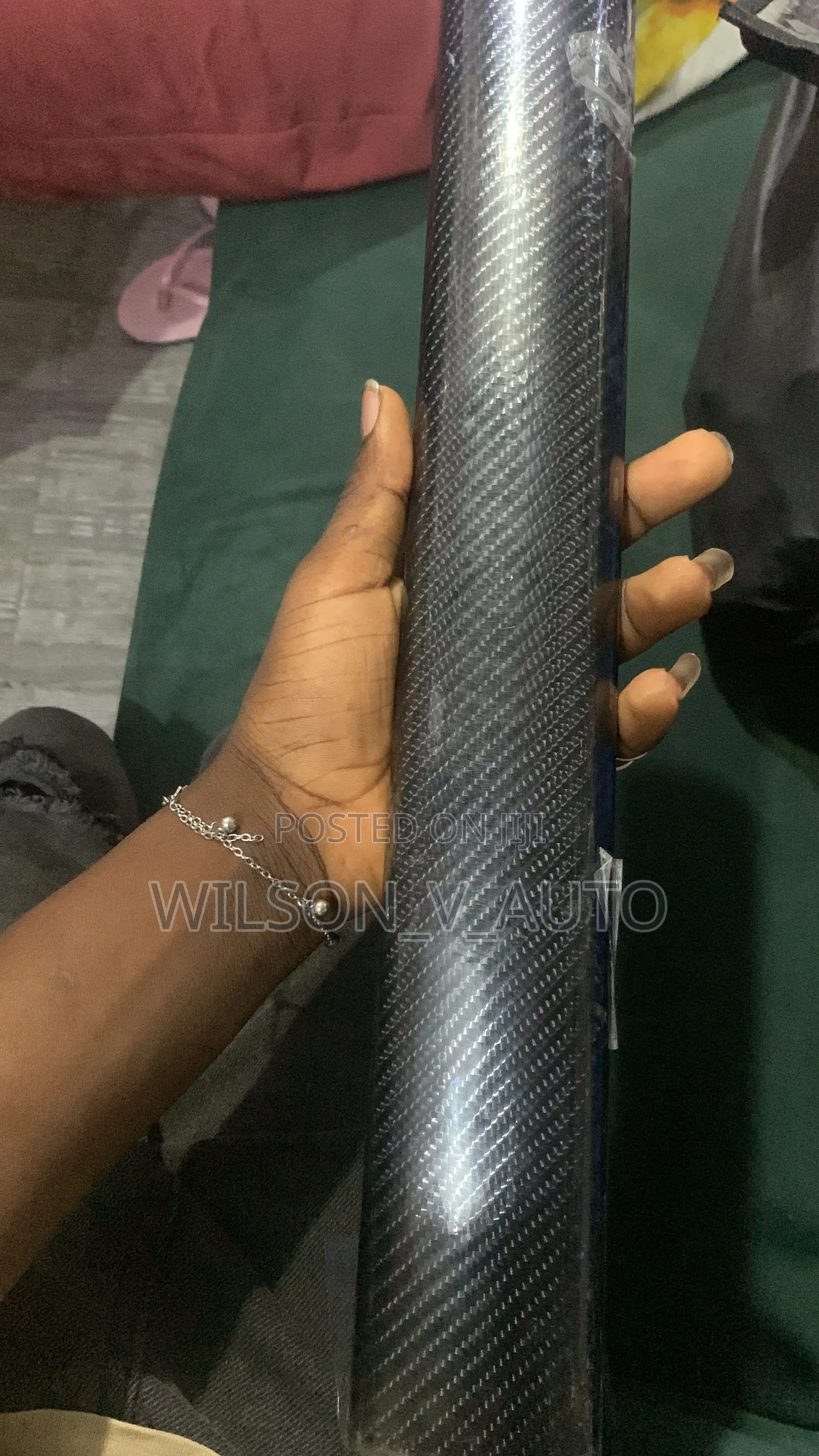 Gloss Black Carbon Fiber Textured Auto Vinyl Wrap Film Sticker Sheet