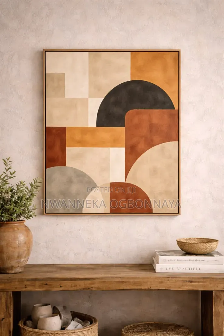 Century Modern Abstract Geometric Canvas Wall Artwork