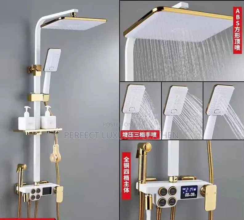 White Gold  Luxury Shower With Thermostat