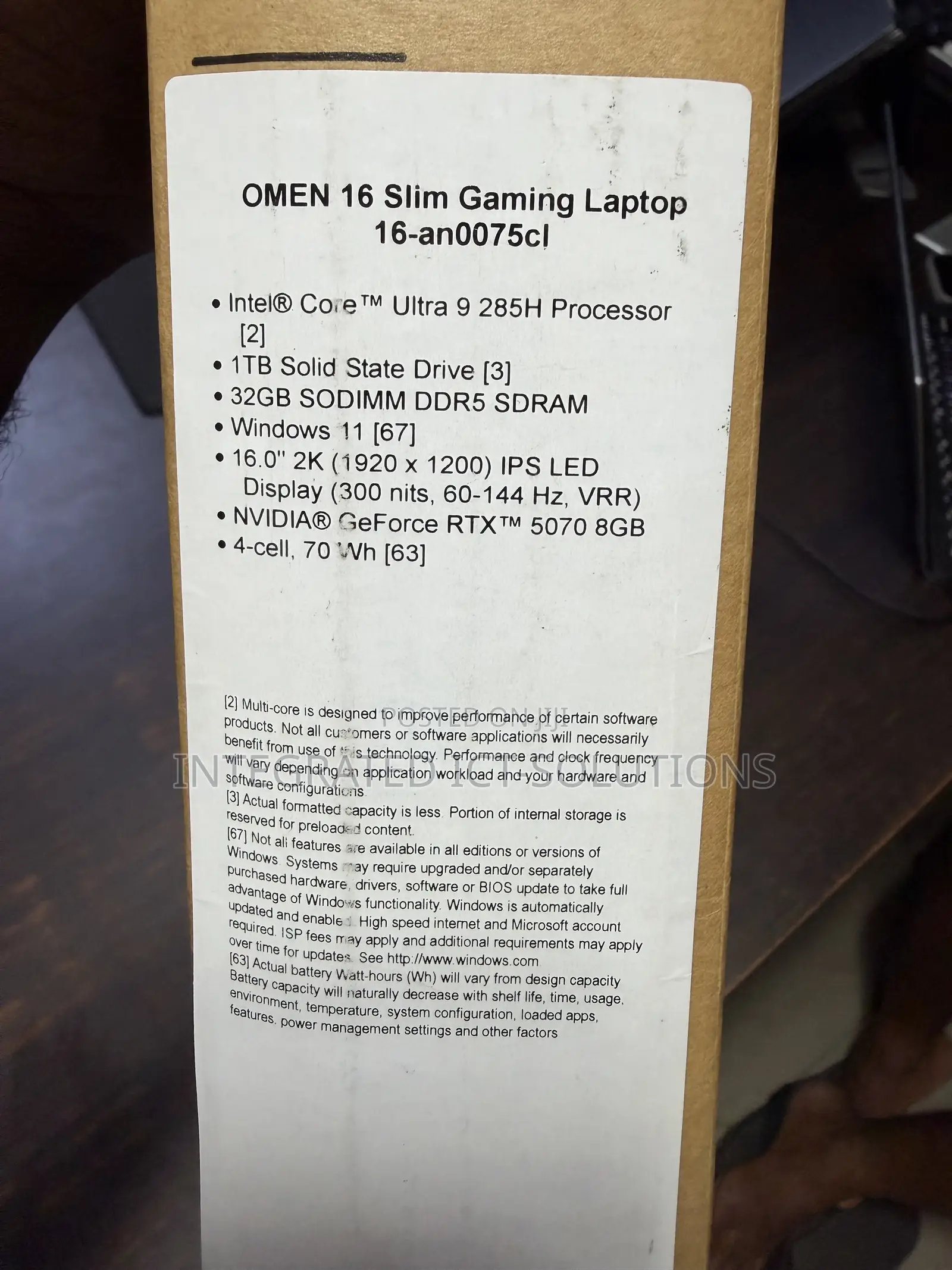New Laptop HP Omen Slim 32GB Intel SSD 1T