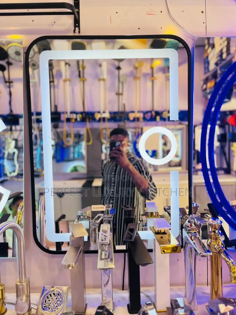 3 Colored Framed Led Lights Mirror