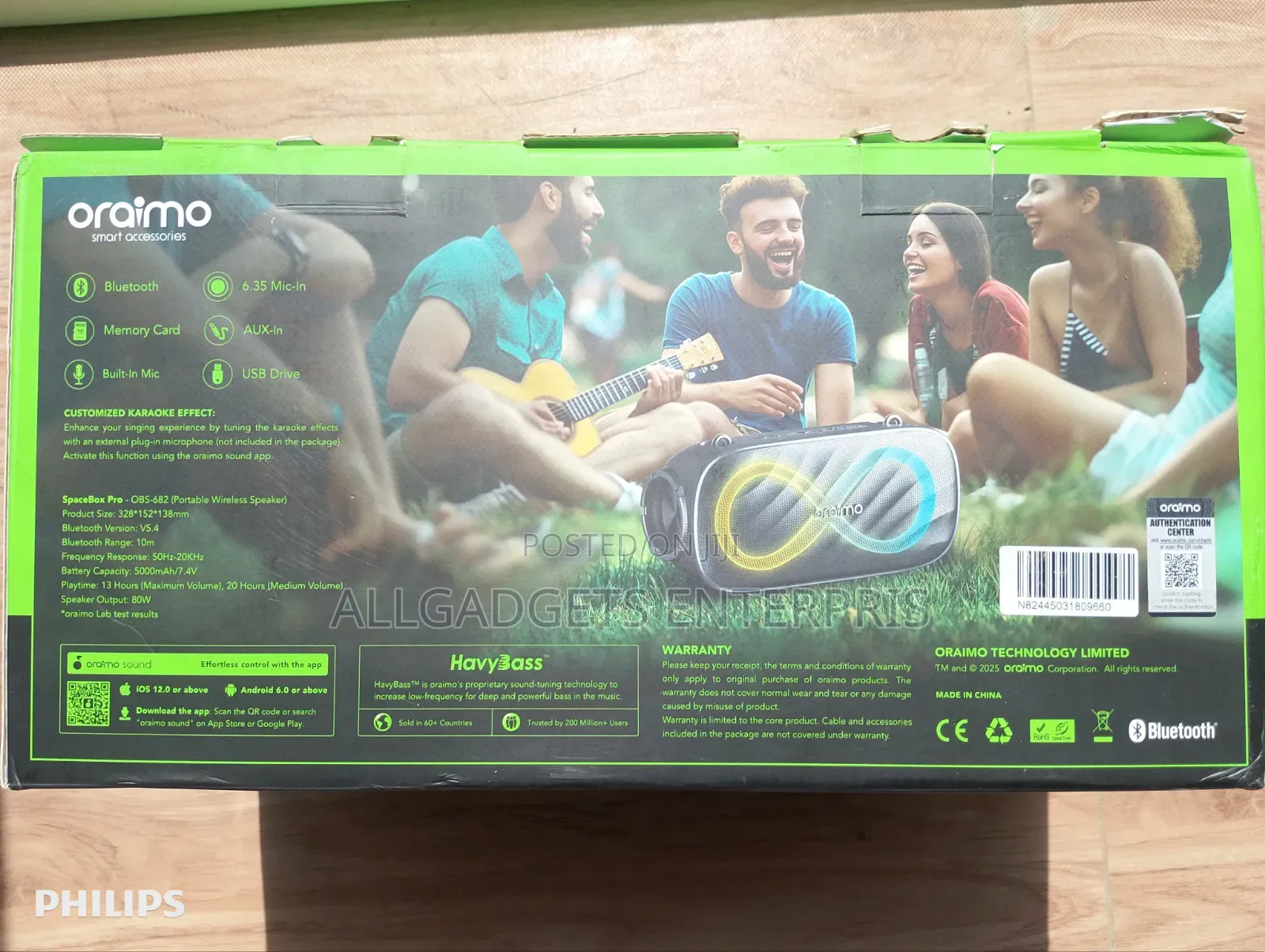 Oraimo Spacebox Pro Portable Wireless Speaker 80w Loudness