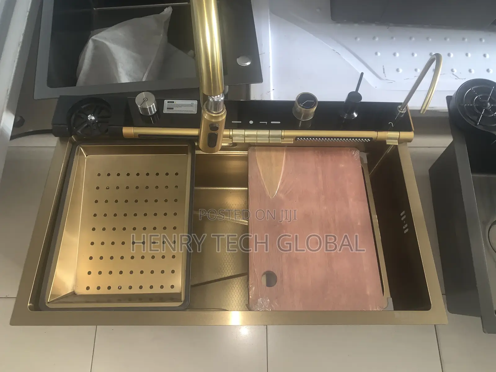 Complete Sinks With Mixer Tap (Gold Color)