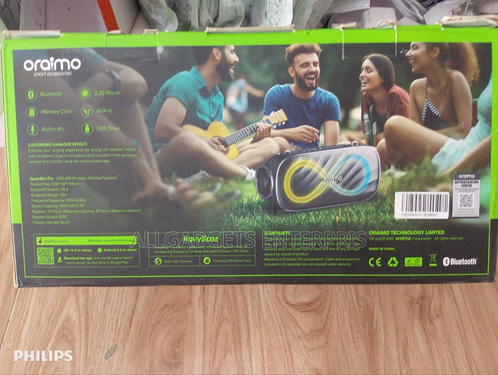 Oraimo Spacebox Pro 80w Karaoke-Support Powerful Sound Massive Bass