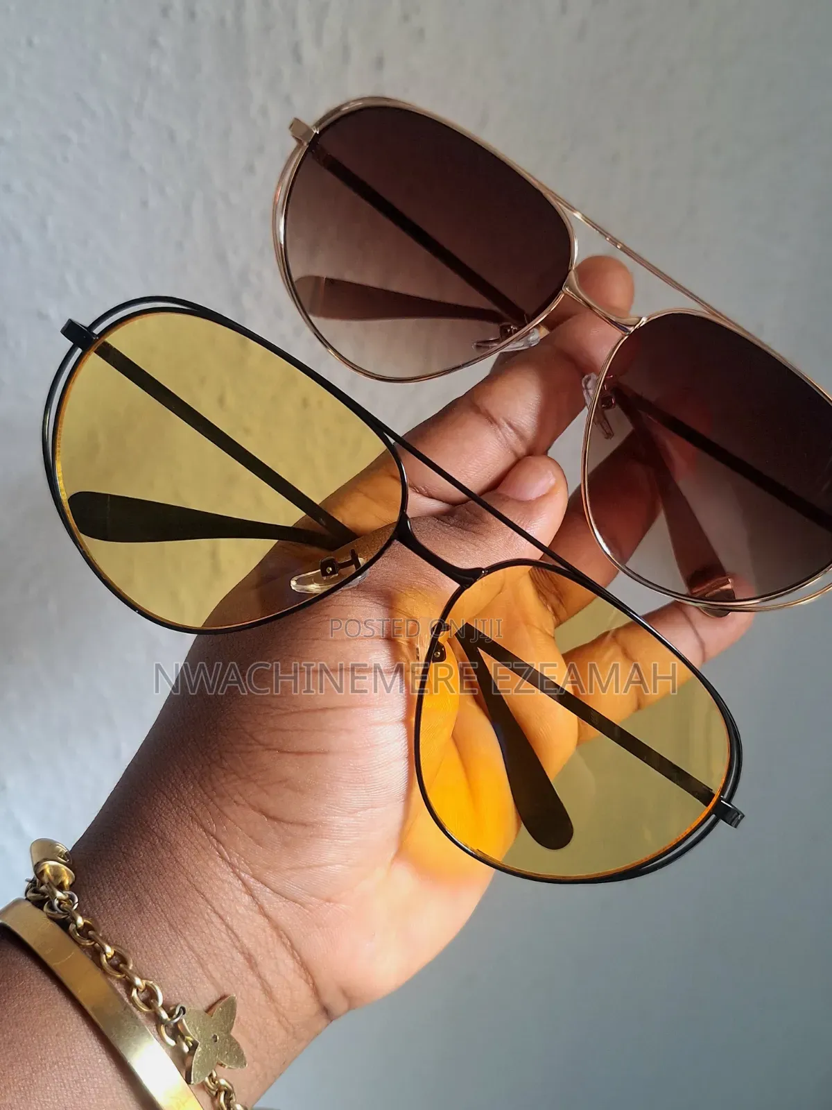 Modern Unisex Luxury Sunglass Black/Yellow, Gold/Brown, Uv Protection