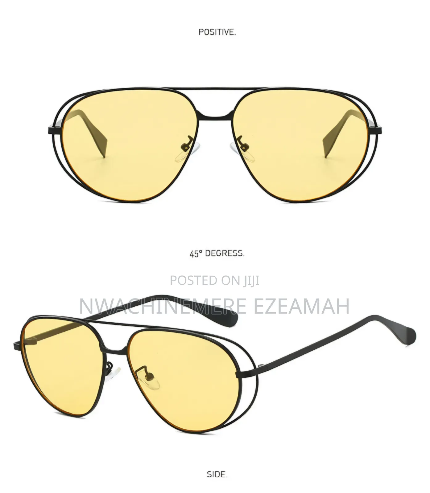 Modern Unisex Luxury Sunglass Black/Yellow, Gold/Brown, Uv Protection