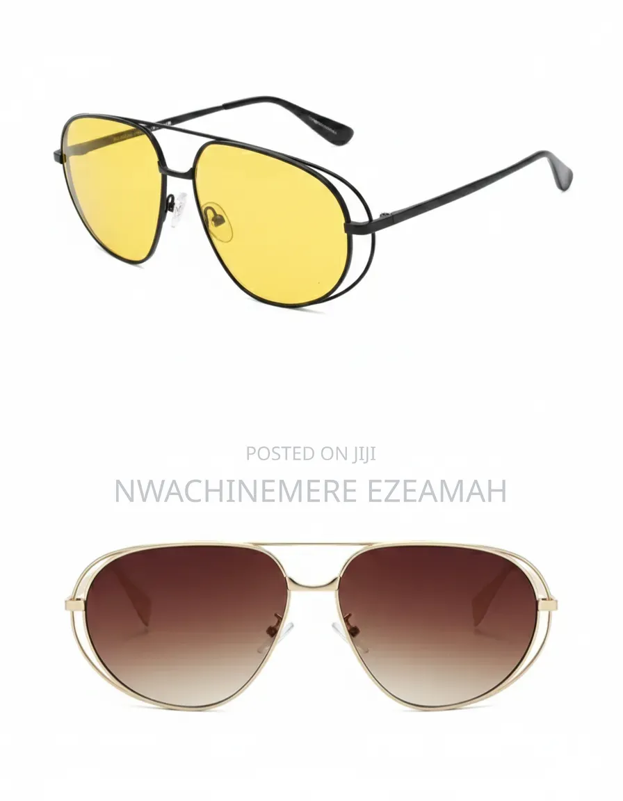 Modern Unisex Luxury Sunglass Black/Yellow, Gold/Brown, Uv Protection