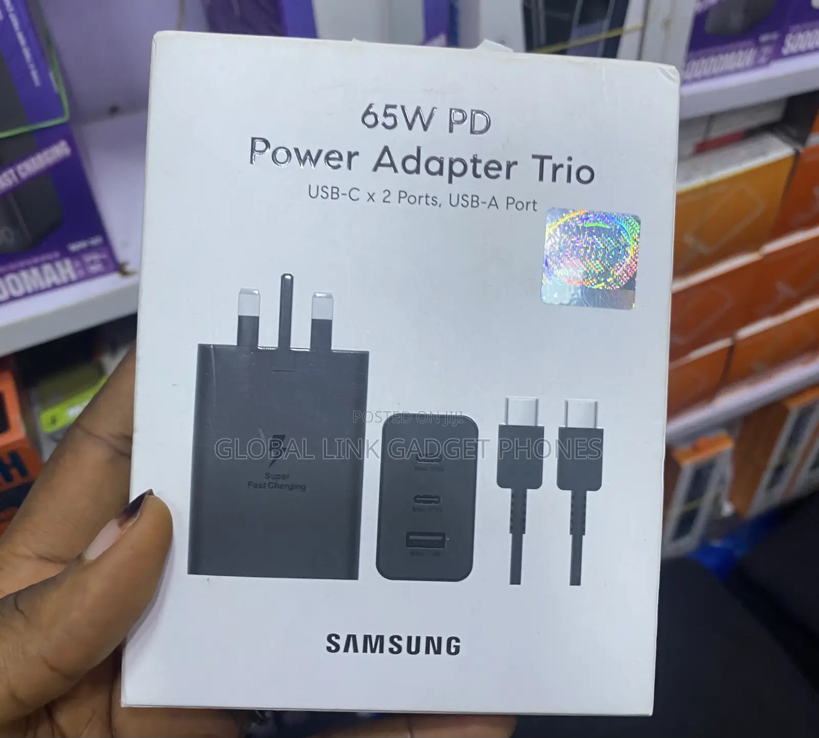 100 65w Pd Power Adapter Trio Usb-C X 2 Ports, Usb-a Port