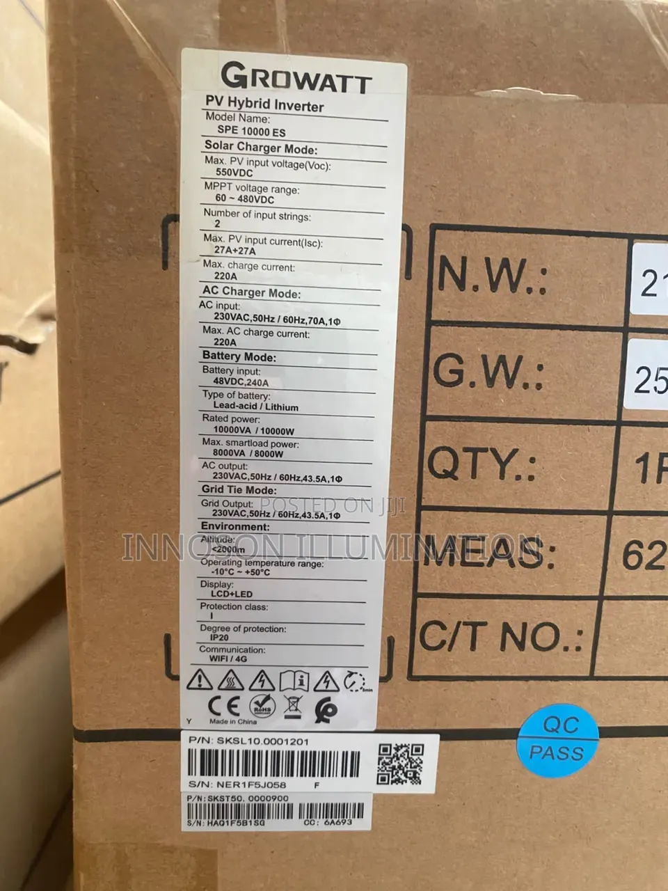 10kw 48v Growatt Energy Transformerbaseless Hybrid Inverter