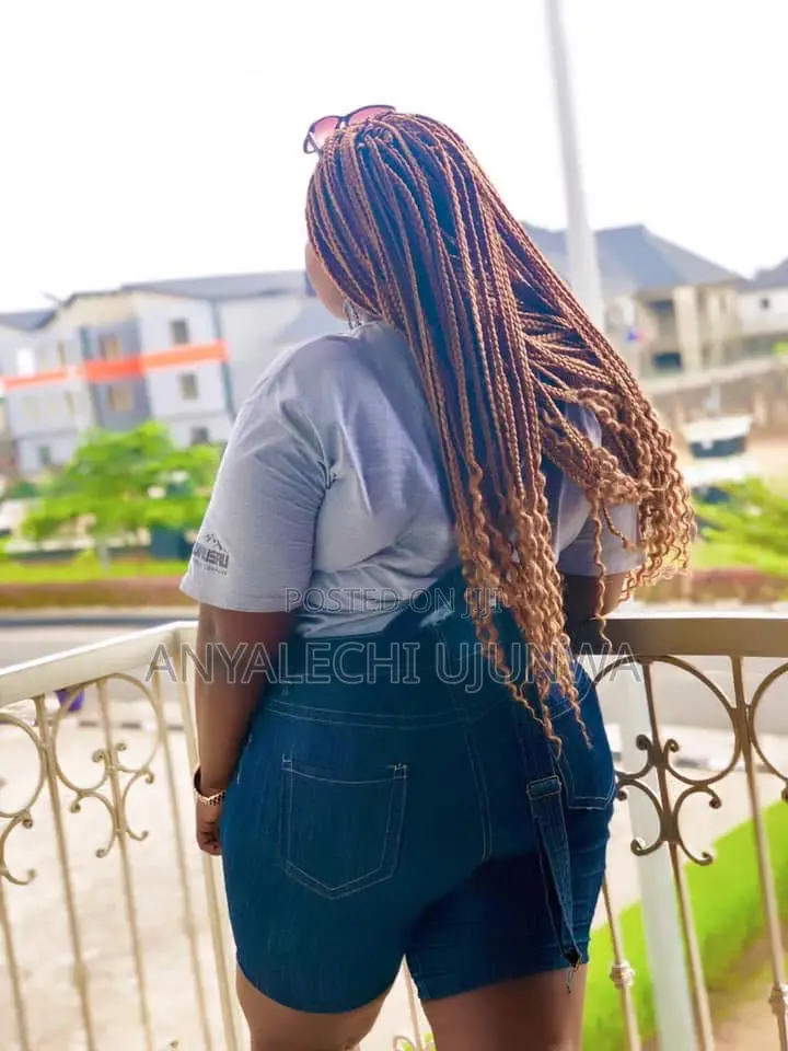 Plus-Size Denim Overall Shorts Set