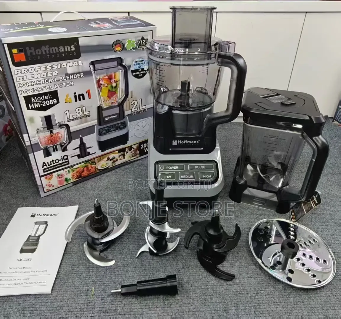 4in1 Hoffmans Hm-2089 Professional Blender Commercial Blender