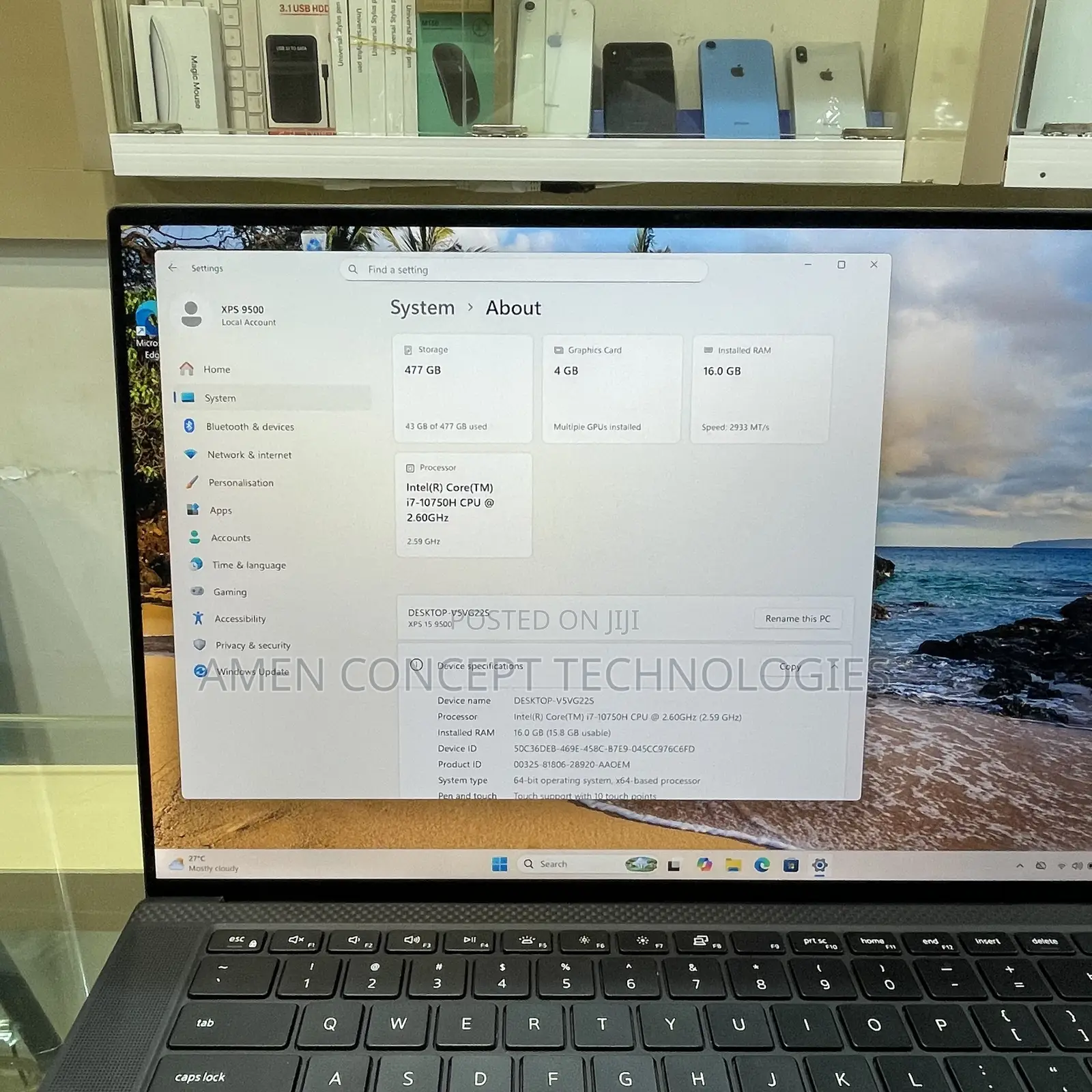 Laptop Dell XPS 15 9500 16GB Intel Core i7 SSD 512GB