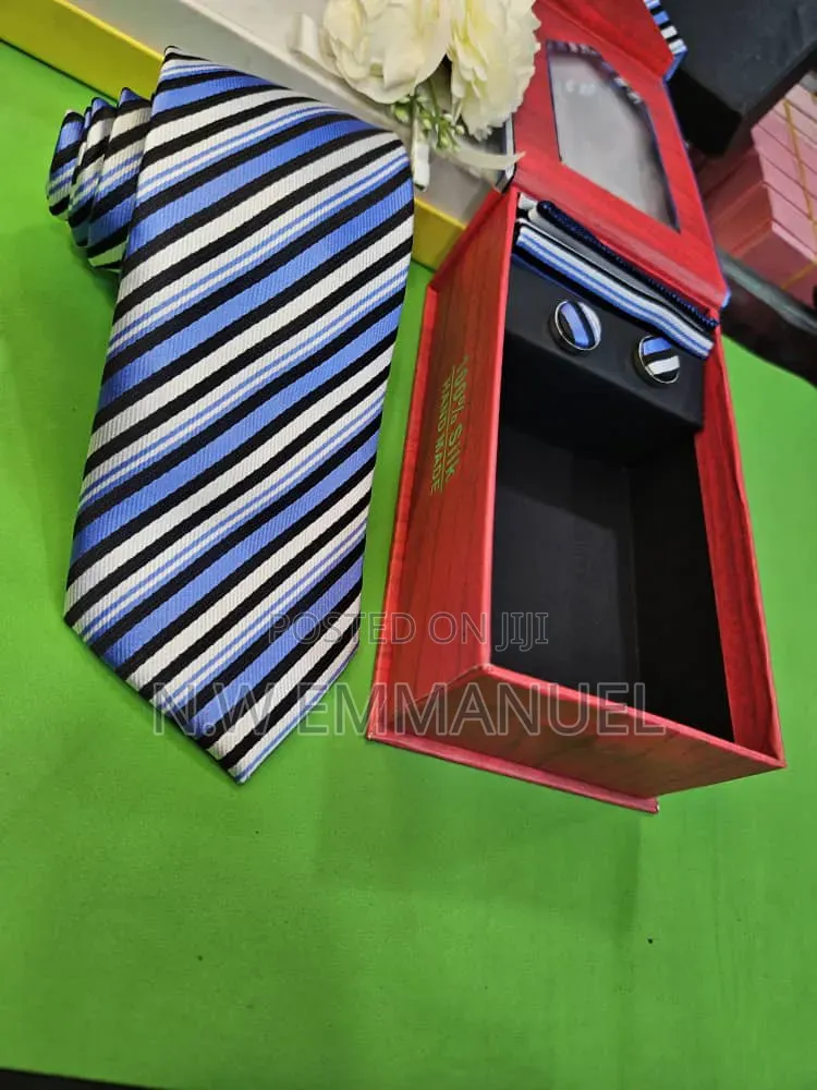 Luxury Peach Paisley Silk Tie Set | Cufflinks + Handkerchief Gift Box