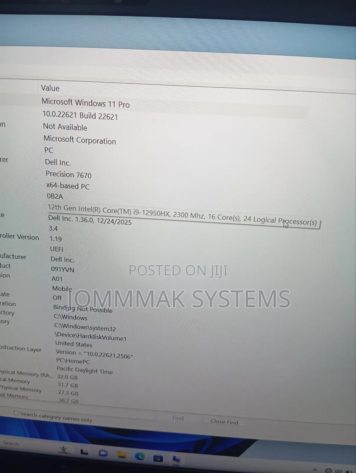 Laptop Dell Precision 7670 32GB Intel Core i9 SSD 512GB