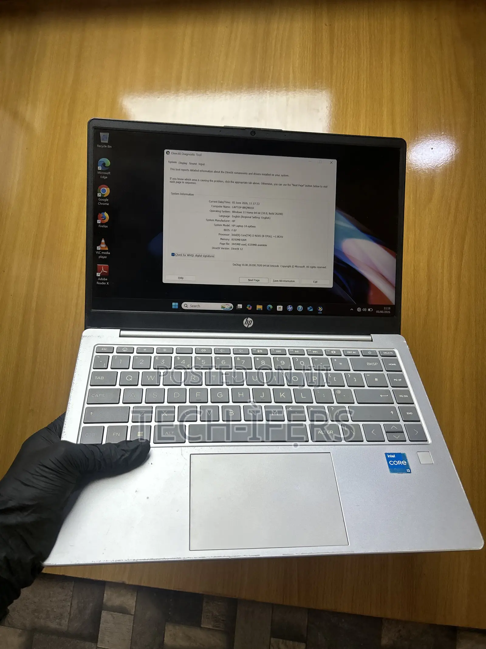 Laptop HP 14-ep0063 8GB Intel Core 3 SSD 256GB