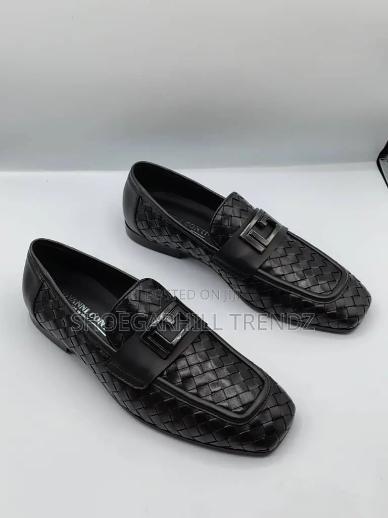 Giovanni Conti Premium Italian Weaved Leather Loafers – Refined Luxury