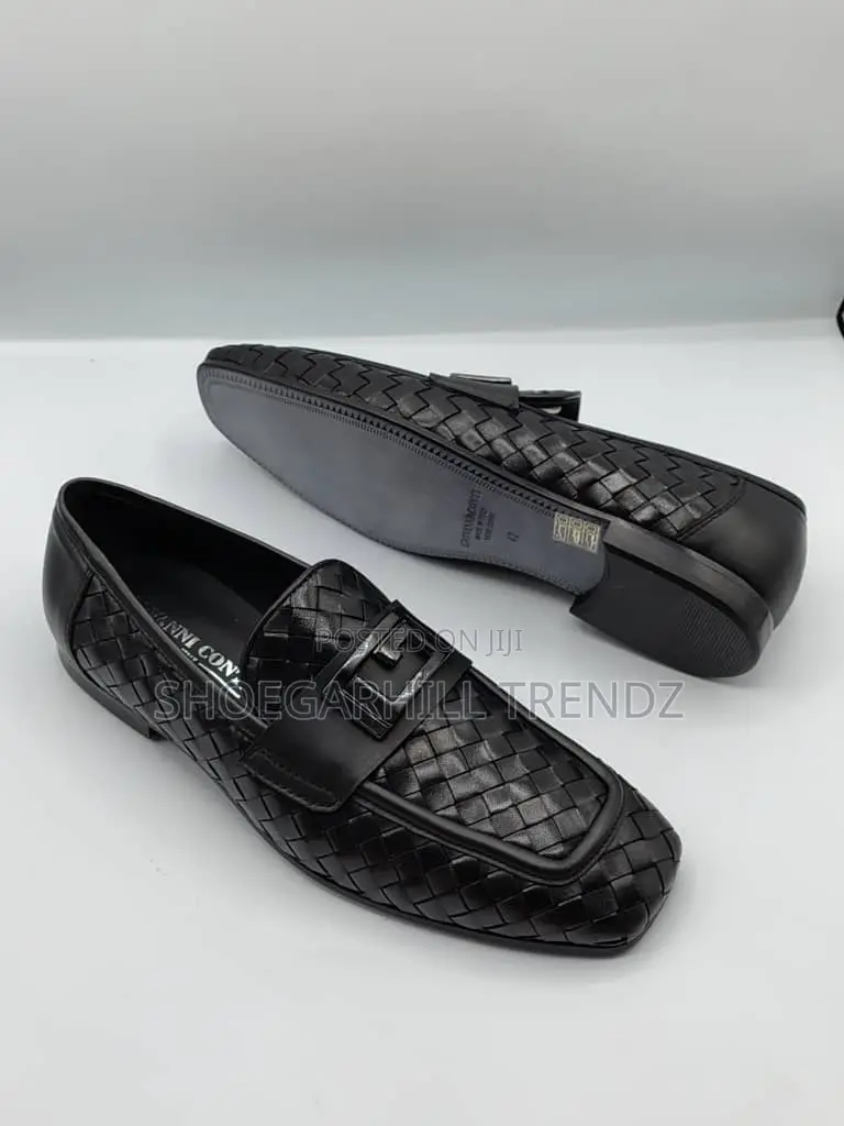 Giovanni Conti Premium Italian Weaved Leather Loafers – Refined Luxury